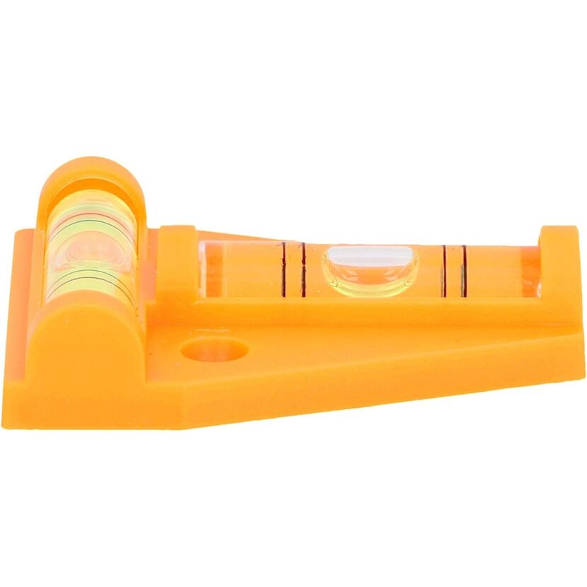 Mini-Wasserwaage mit zwei Libellen orange 58 x 43 mm