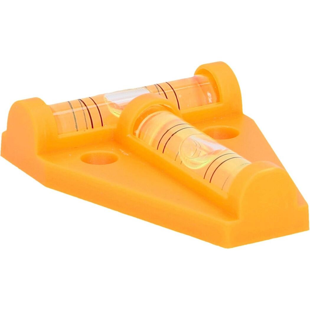Mini-Wasserwaage mit zwei Libellen orange 58 x 43 mm