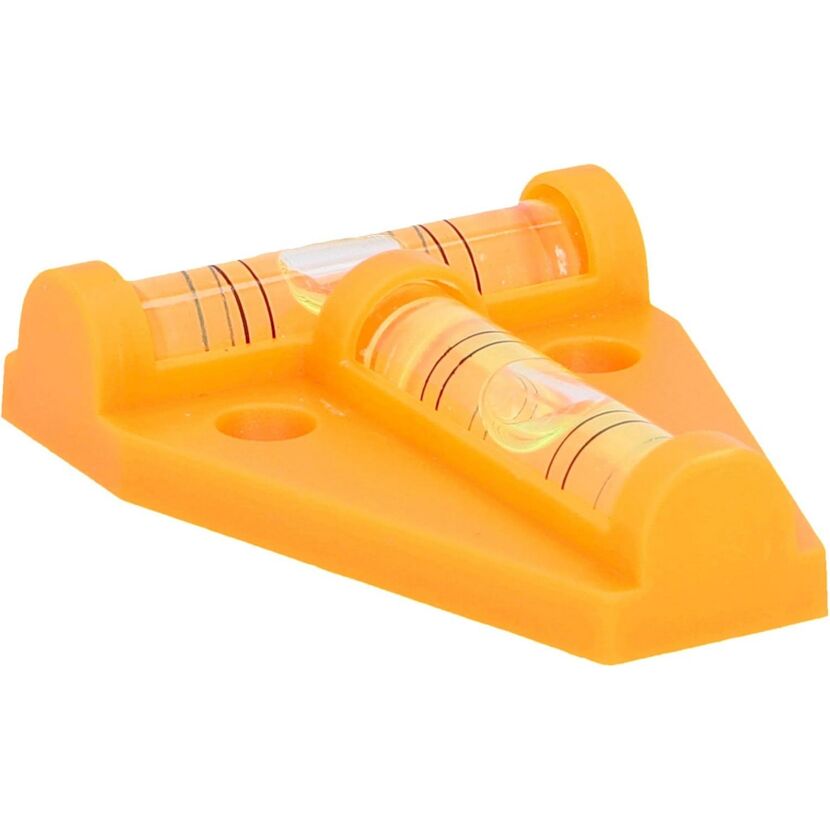 Mini-Wasserwaage mit zwei Libellen orange 58 x 43 mm
