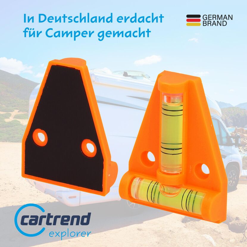 Mini-Wasserwaage mit zwei Libellen orange 58 x 43 mm