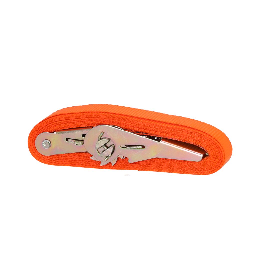 Oranger Spanngurt mit Ratsche