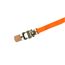 Ratsche eines orangefarbenen Spanngurts