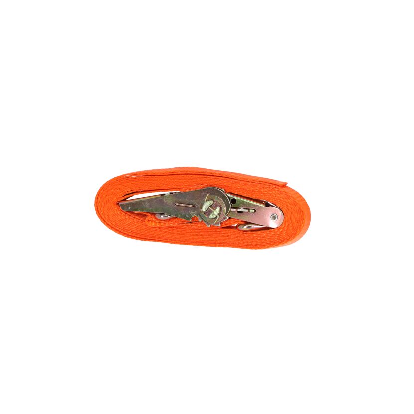Oranger Spanngurt mit Ratsche