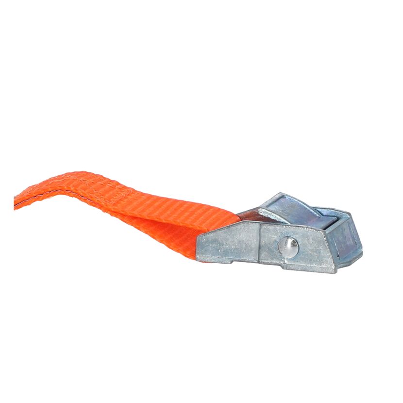 Oranger Spanngurt mit Klemmverschluss