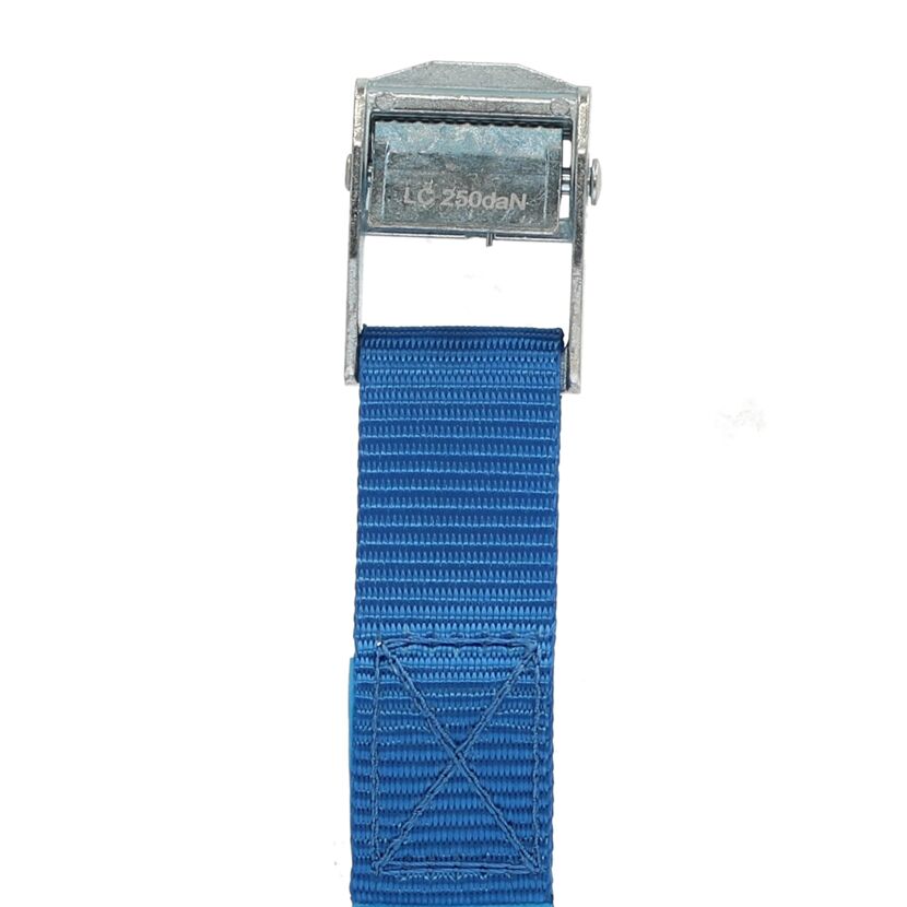 Blauer Spanngurt mit Klemmverschluss