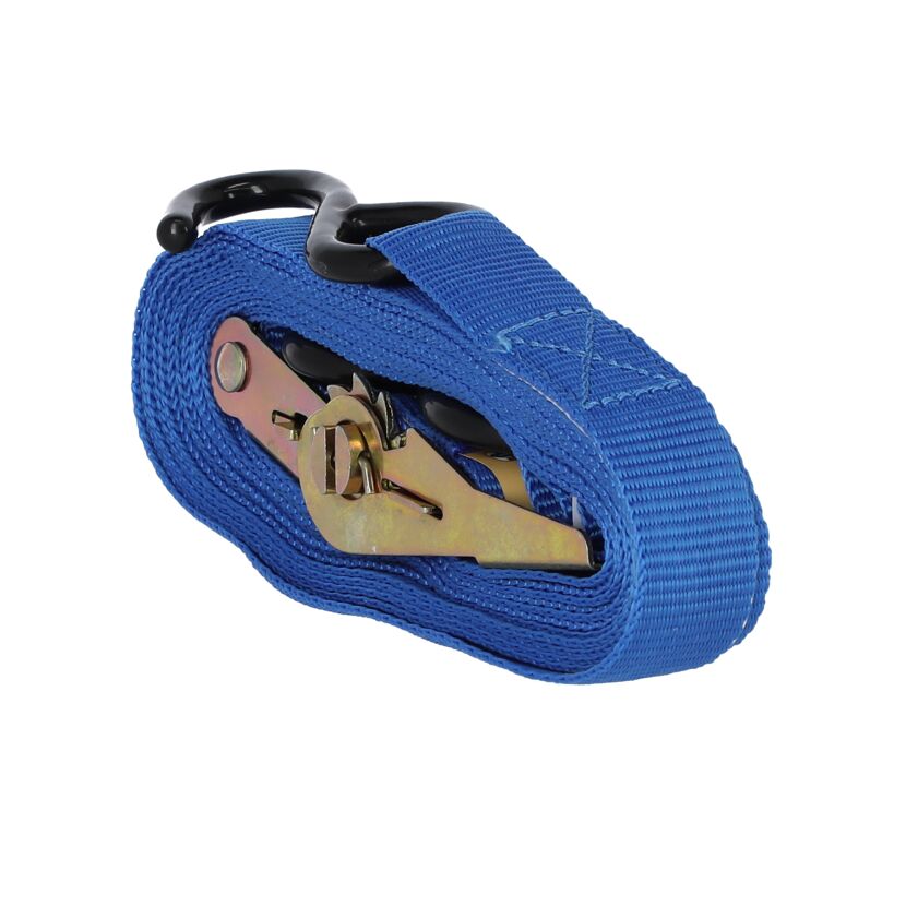Blauer Spanngurt mit Haken