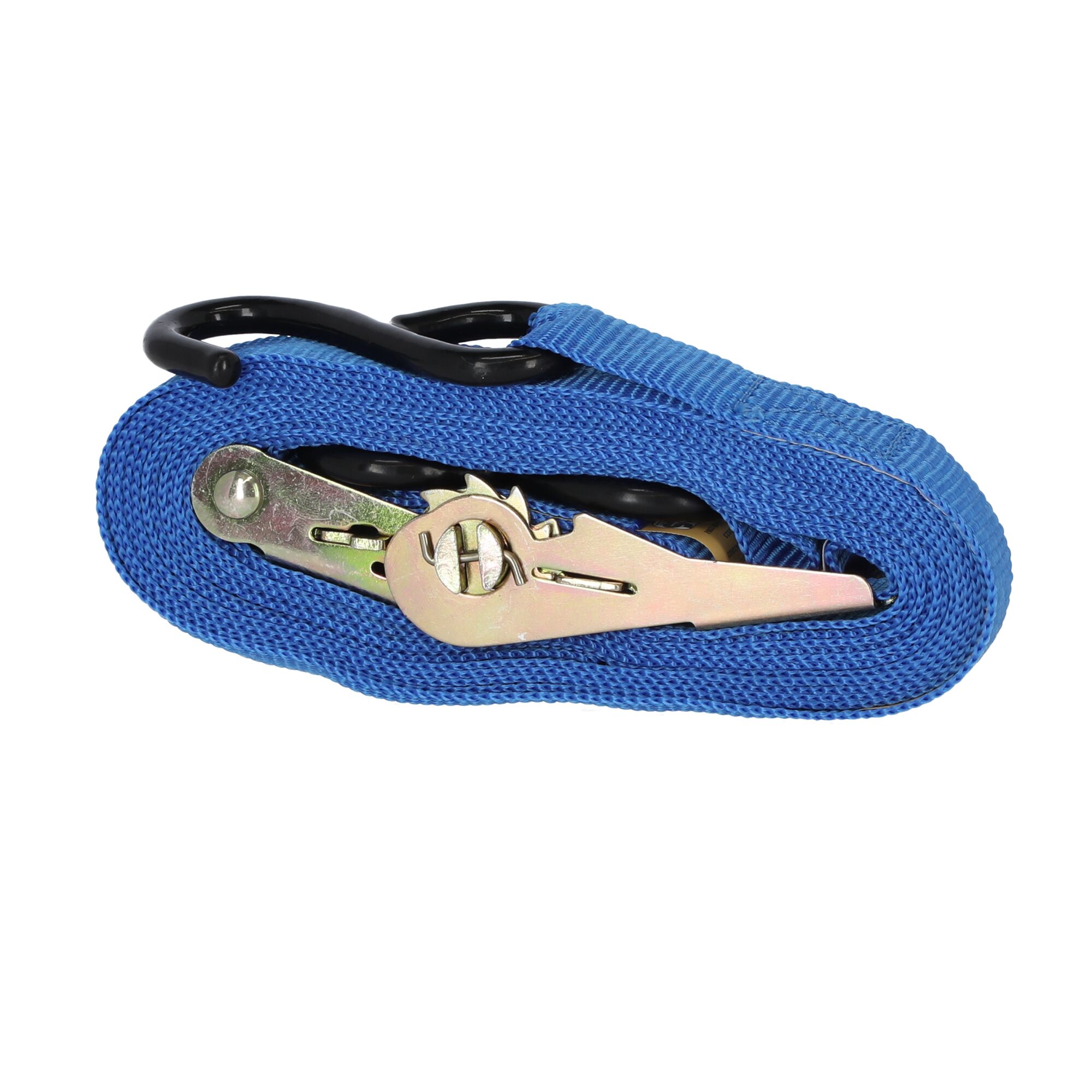 Blauer Spanngurt mit Haken