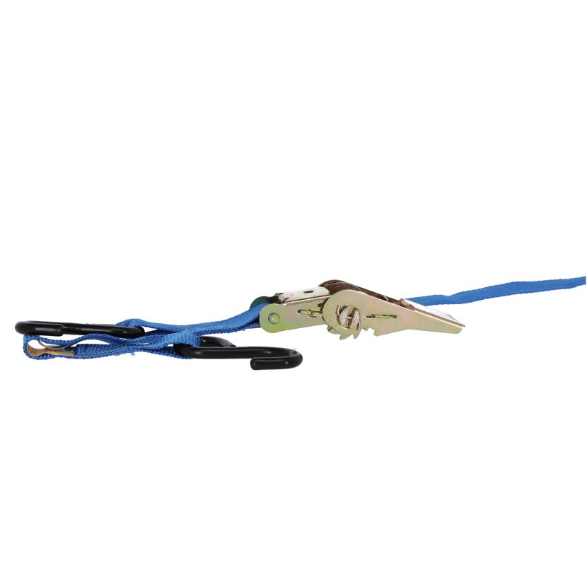 Blauer Spanngurt mit Haken