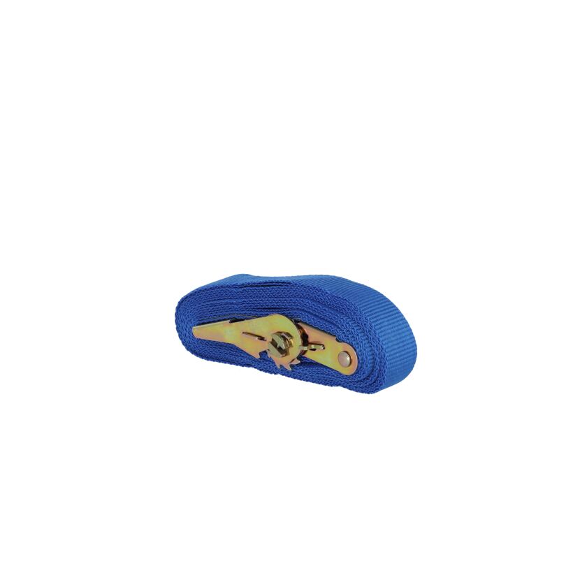 Blauer Spanngurt mit Ratsche