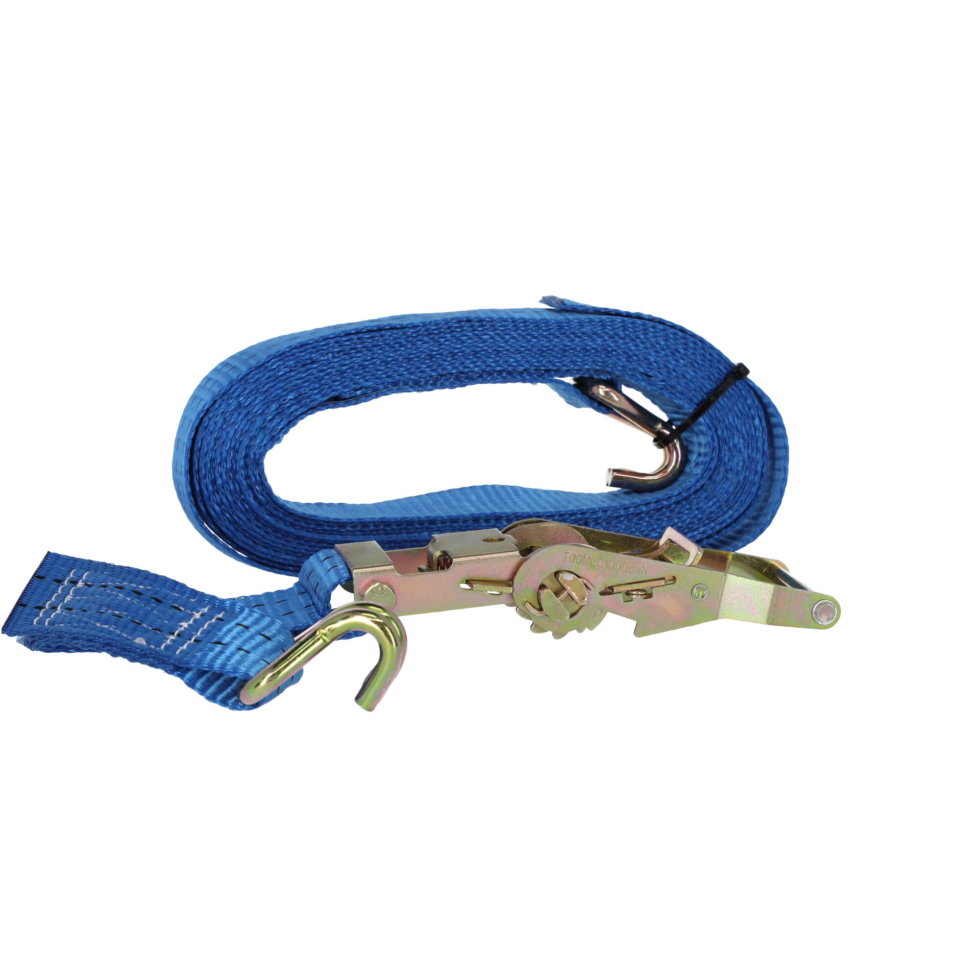 Blauer Spanngurt mit Ratsche