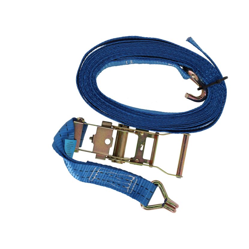 Blauer Spanngurt mit Ratsche