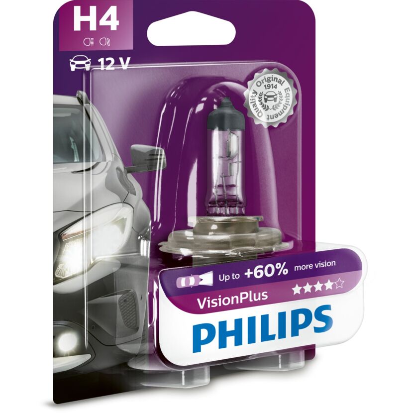 Fahrzeugscheinwerferlampe 'VisionPlus H4' 60 W 12 V