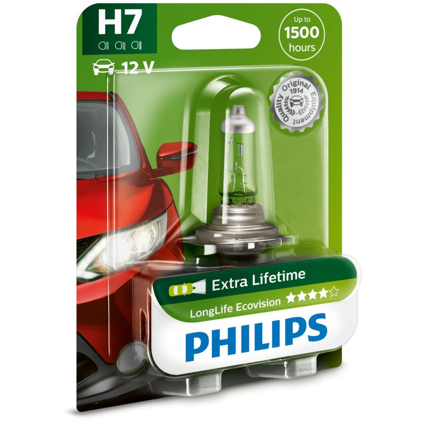 Fahrzeugscheinwerferlampe 'LongLife EcoVision H7' 55 W 12 V