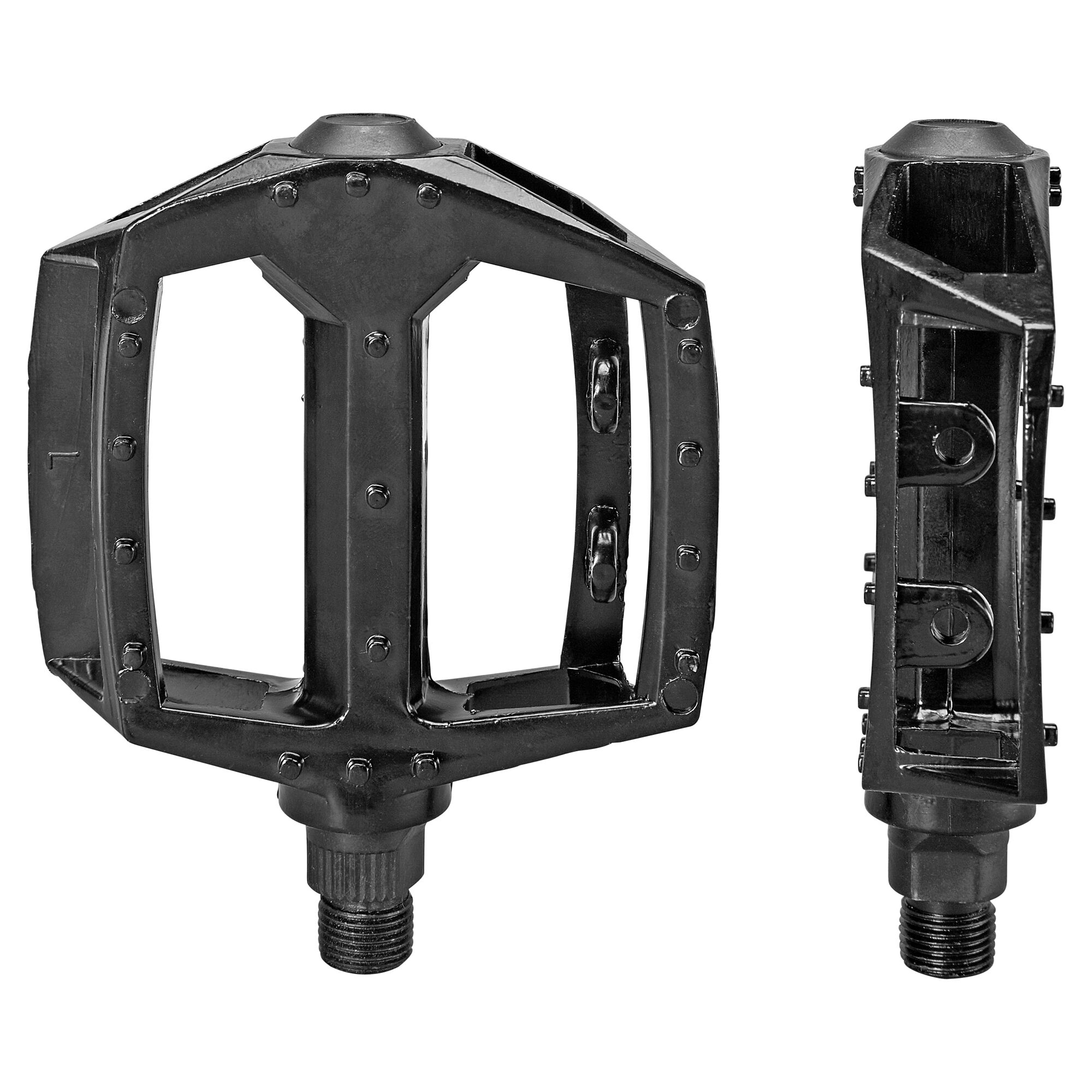 Zwei schwarze BMX-Pedale