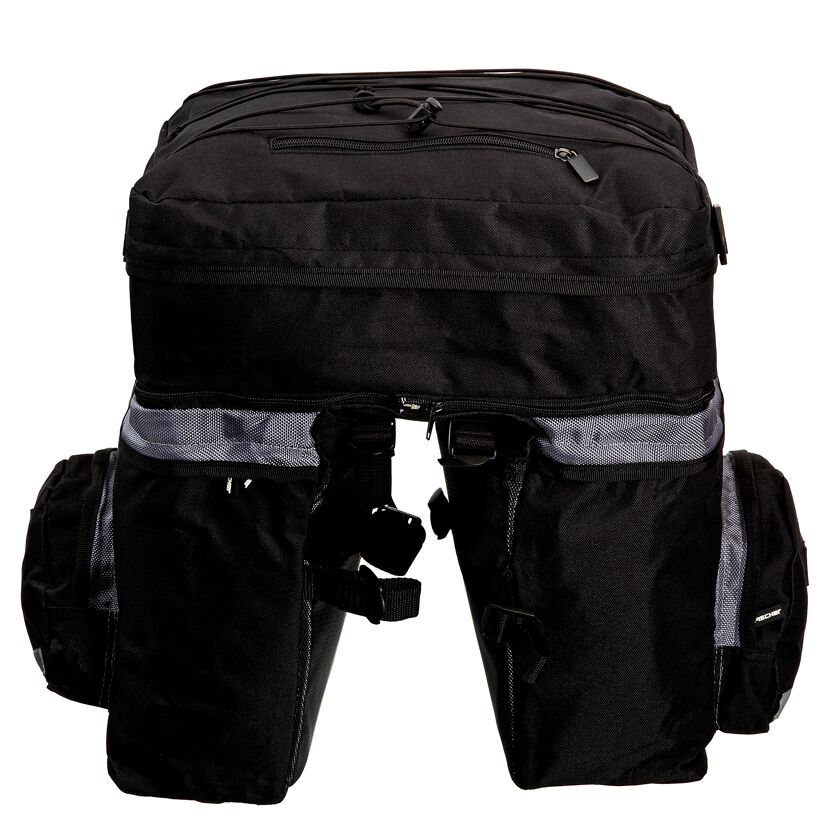 Schwarze dreifache Fahrradtasche