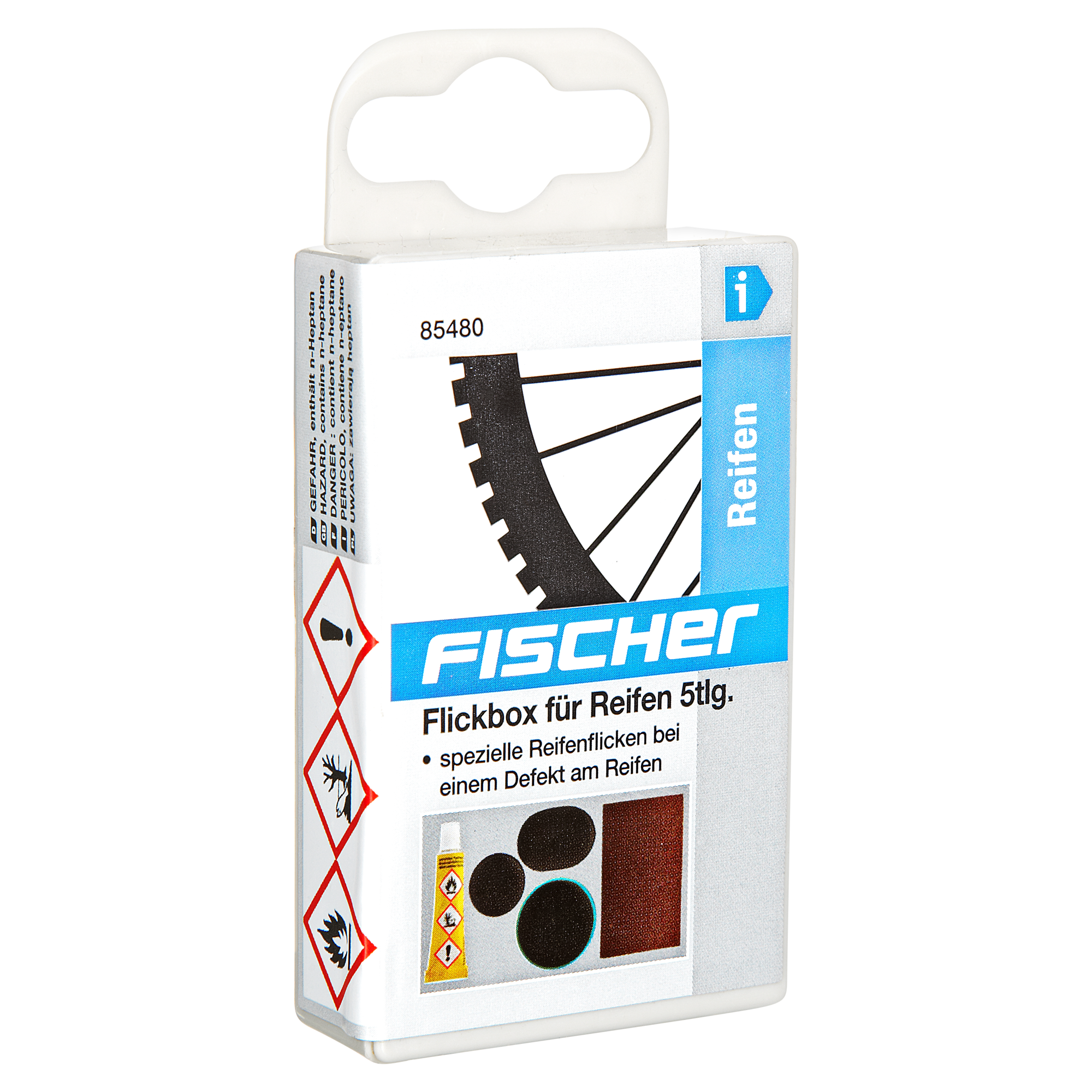 Fischer Flickbox für Fahrradreifen 5-tlg. + product picture