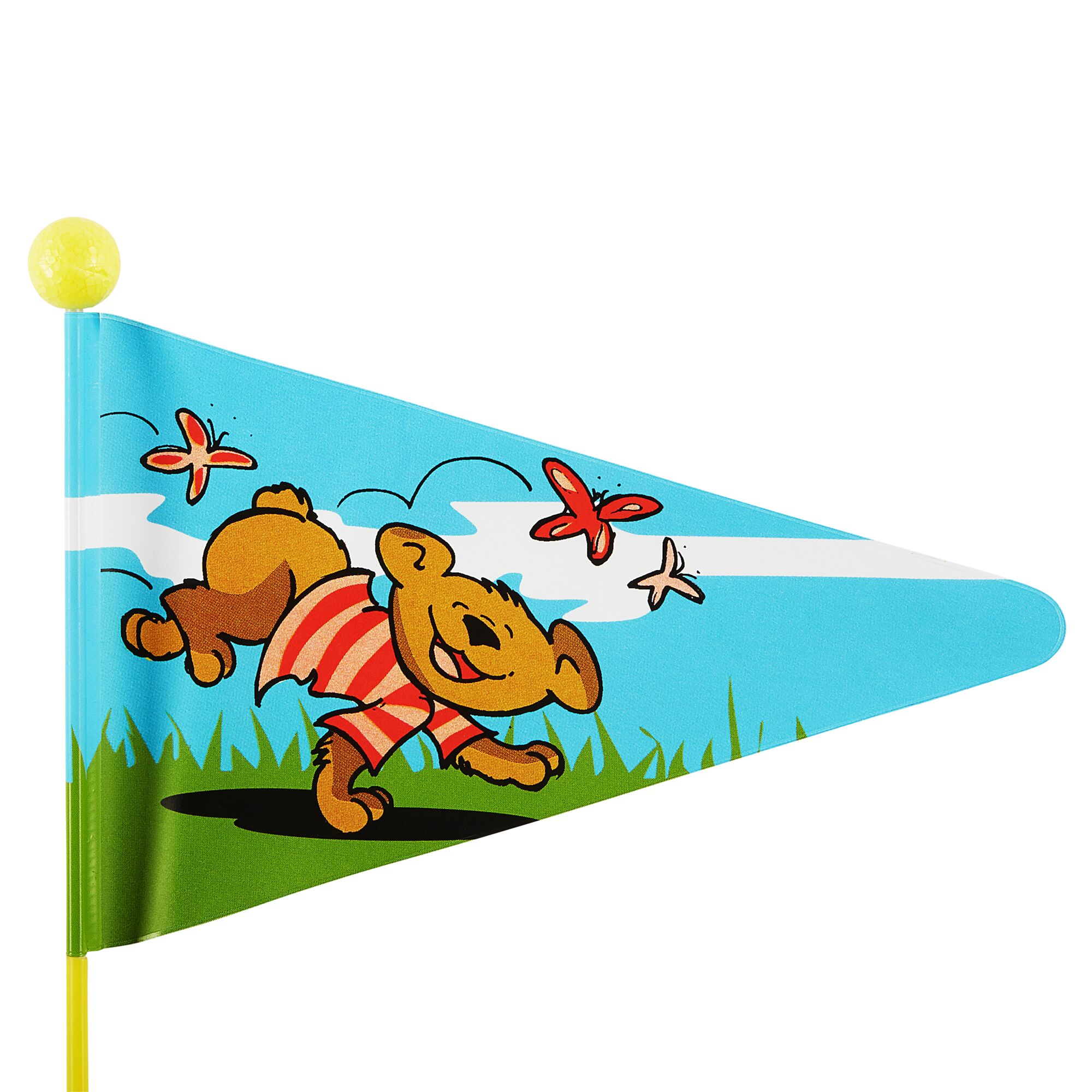 Kinderwimpel mit Bär, der sich freut