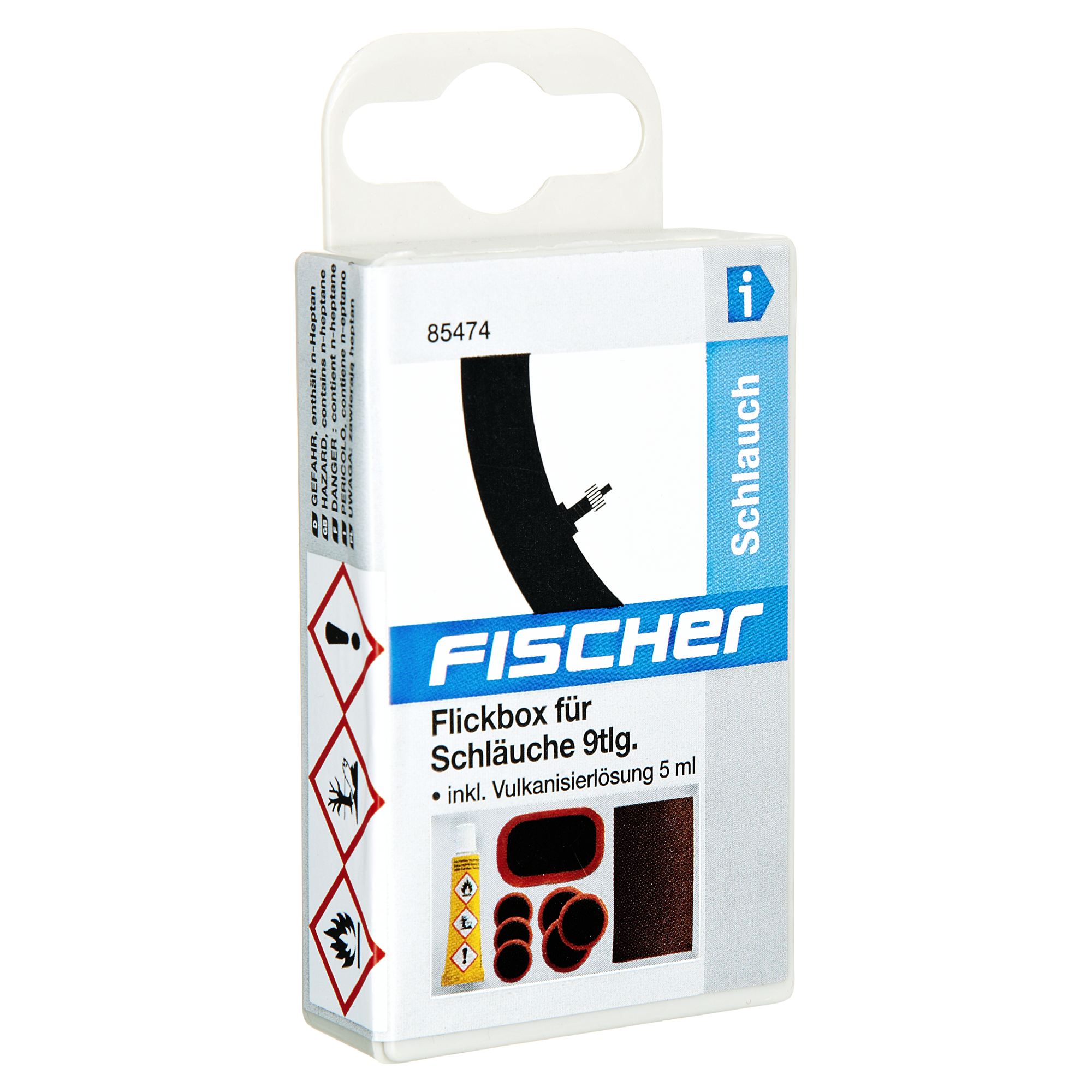Fischer Flickbox für Fahrradschläuche 9-tlg. + product picture