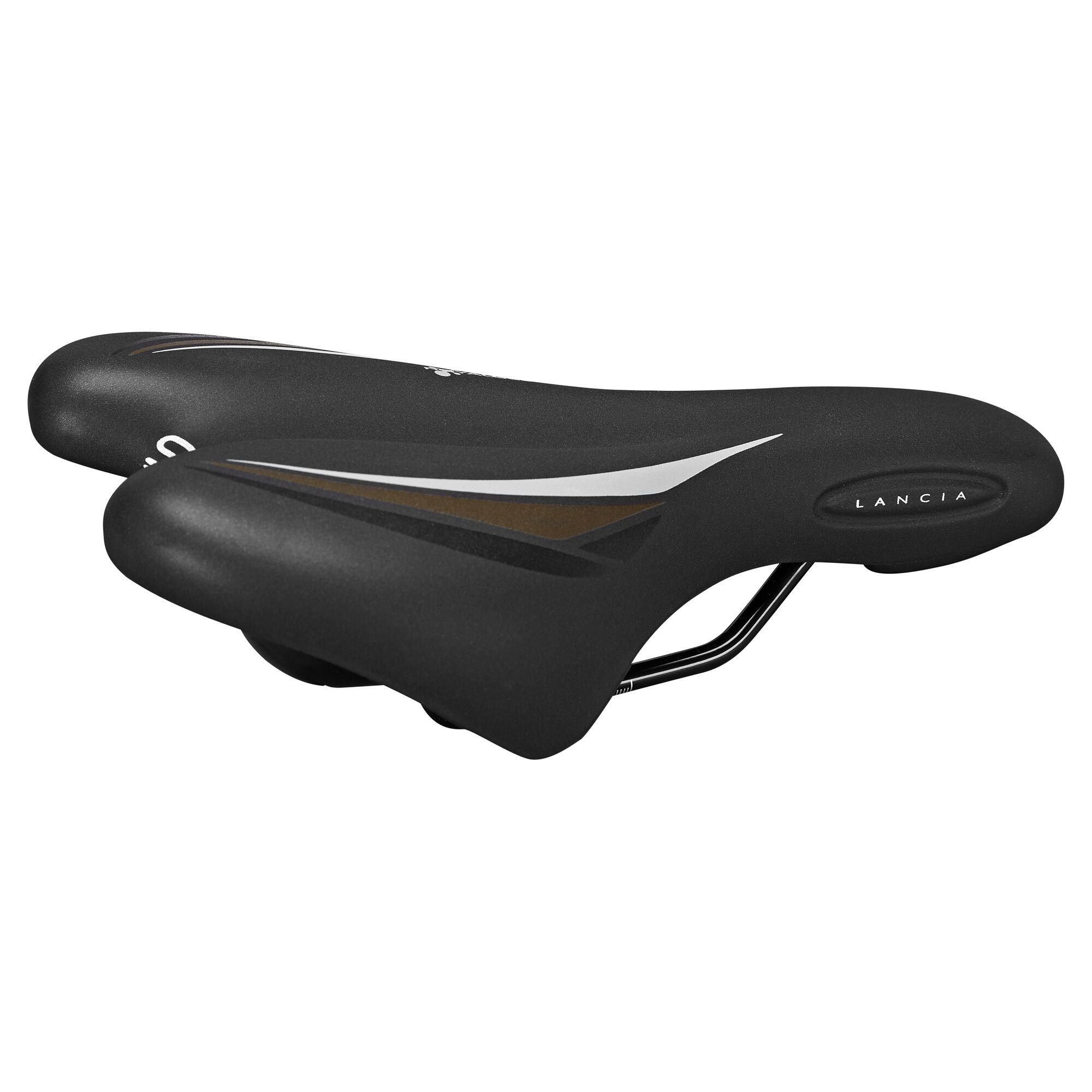 Schwarzer Lancia Fahrradsattel