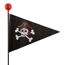 Schwarzer Piratenwimpel mit Totenkopf