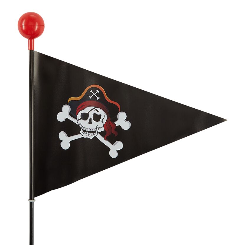 Schwarzer Piratenwimpel mit Totenkopf