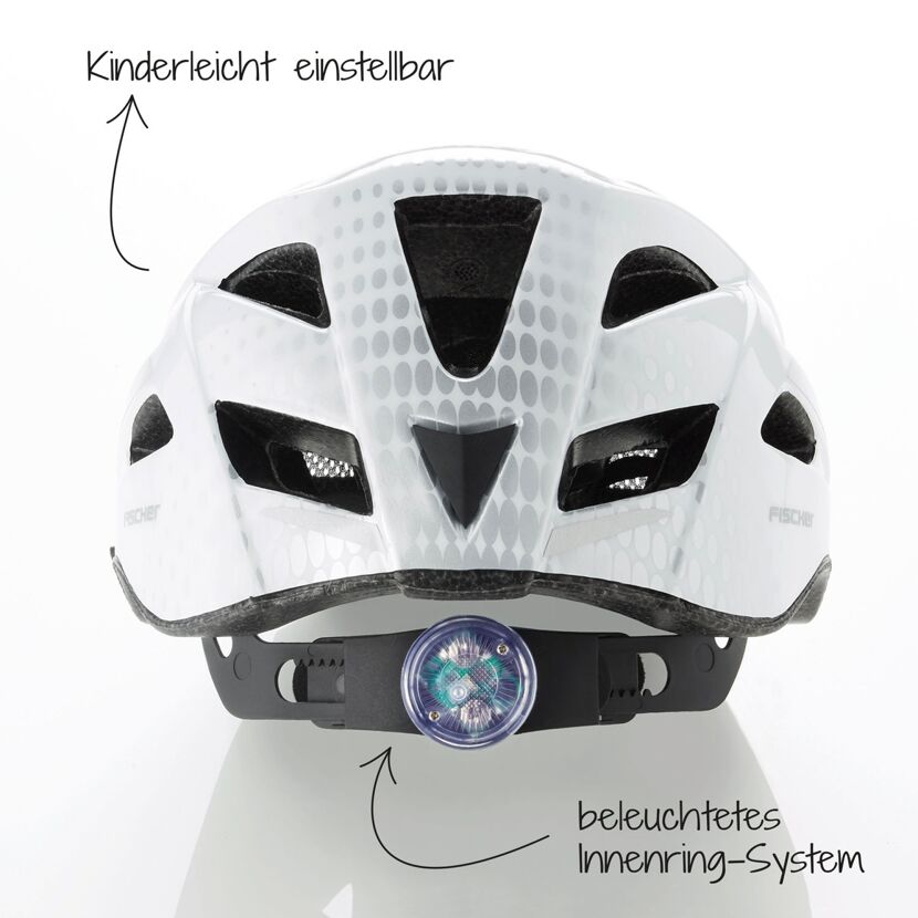 Weißer Fahrradhelm Fischer Urban Lano mit Beleuchtung
