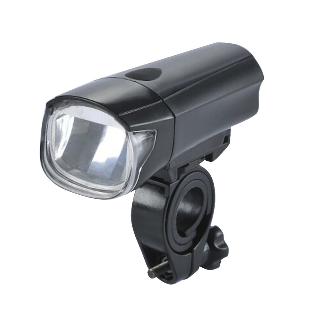 Schwarze Fahrradlampe mit Halterung