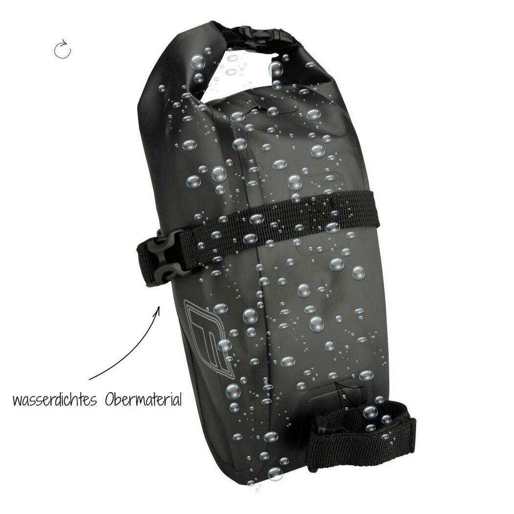 Schwarze wasserdichte Satteltasche