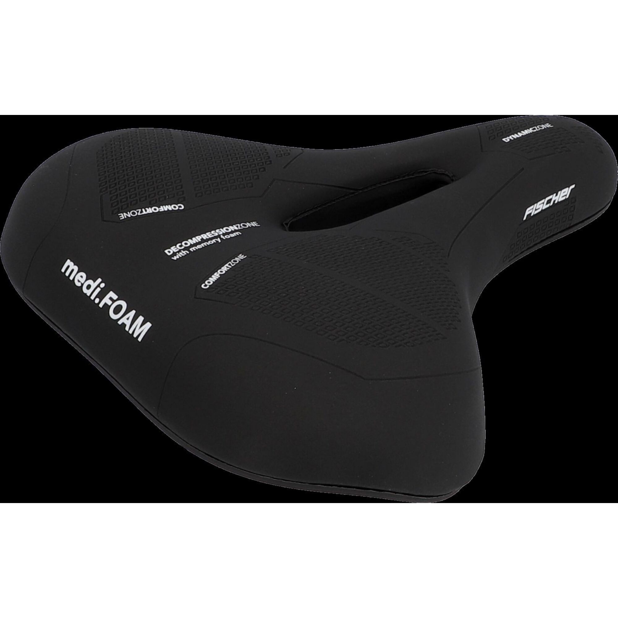 Schwarzer Fahrradsattel mit Dekompressionszone