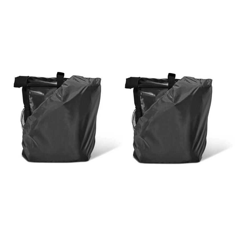 Zwei schwarze Fahrradgepäcktaschen