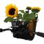 Lenkerkorb mit Sonnenblumen und Gemüse