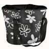 Schwarzer Lenkerkorb mit weißem Blumenmuster
