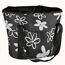 Schwarzer Lenkerkorb mit weißem Blumenmuster