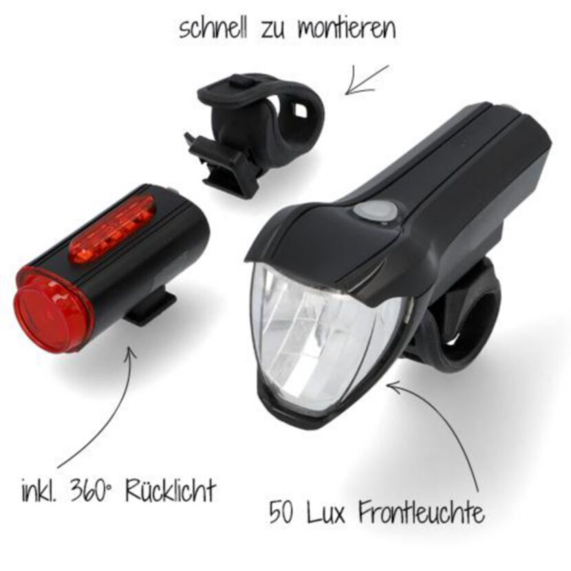 LED-Beleuchtungsset 'Twin' Akku 50 Lux mit Bodenbeleuchtung und Halterung