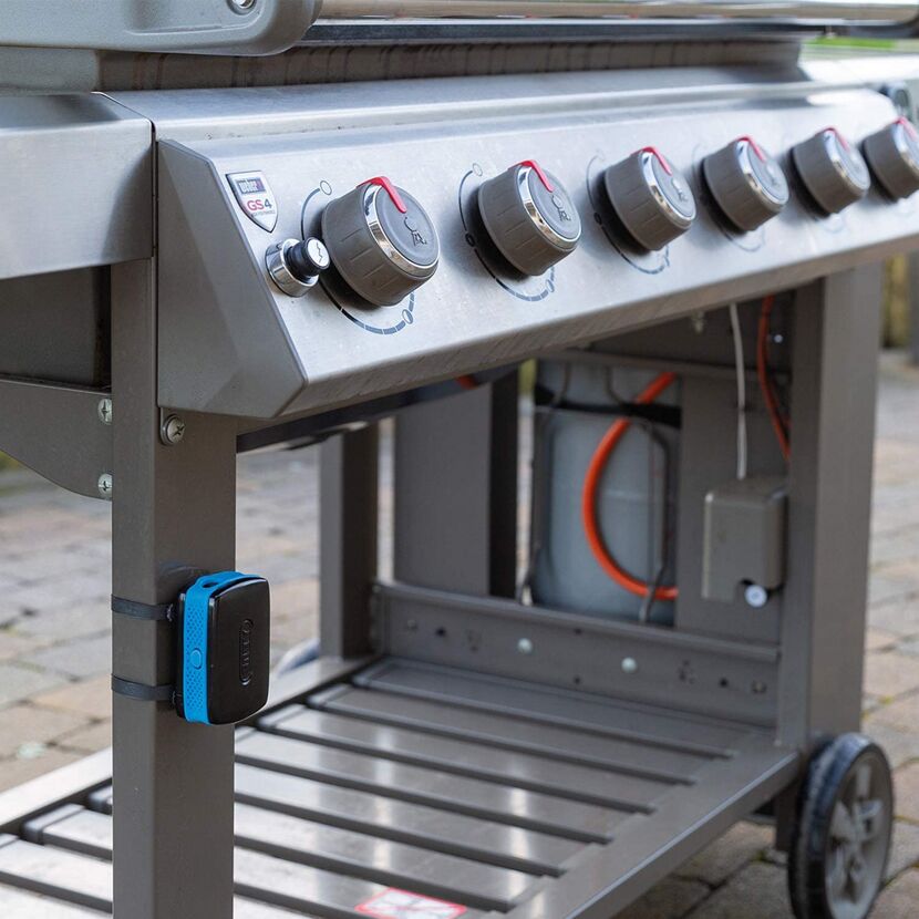 Gasgrill mit montiertem ABUS Alarmbox BK