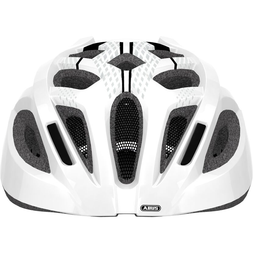 Weißer Fahrradhelm von Abus.