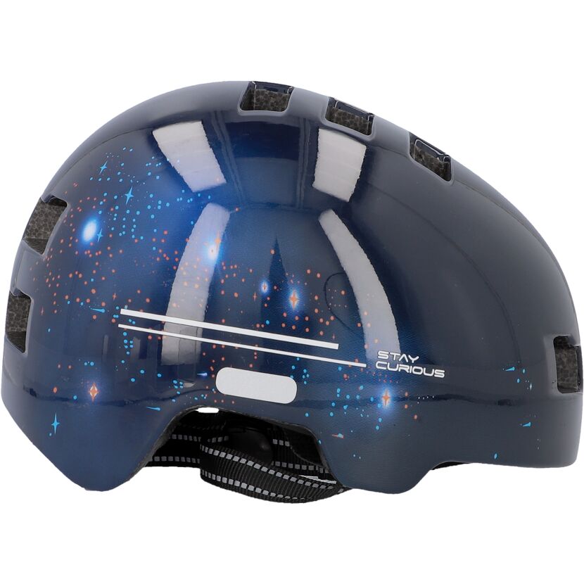 Dunkelblauer Fahrradhelm mit Sternenmuster