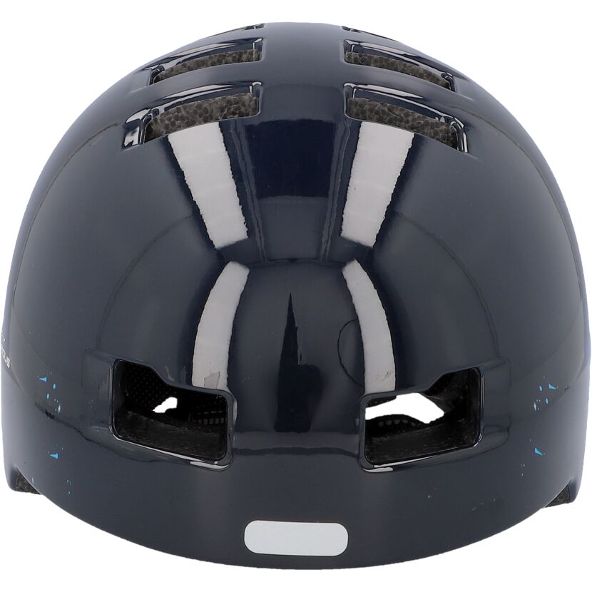 Dunkelblauer Fahrradhelm von hinten