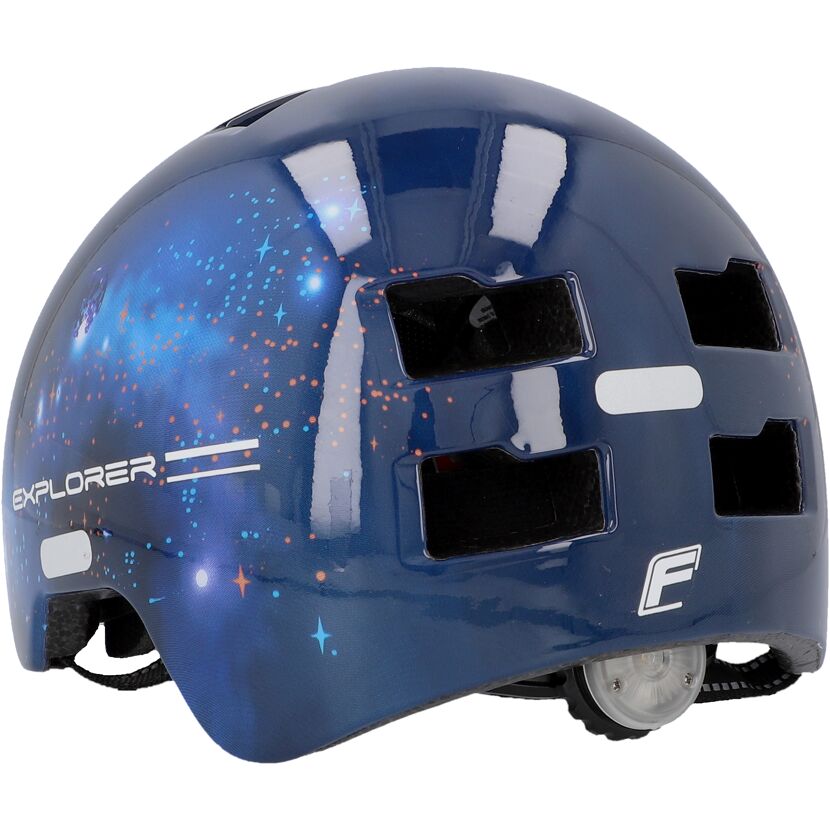 Blauer Fahrradhelm Explorer mit Sternenmuster