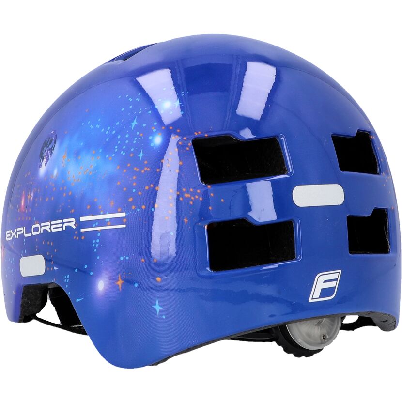 Blauer Fahrradhelm Explorer mit Sternenmuster