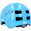 Blauer Fahrradhelm mit Controller-Motiv.