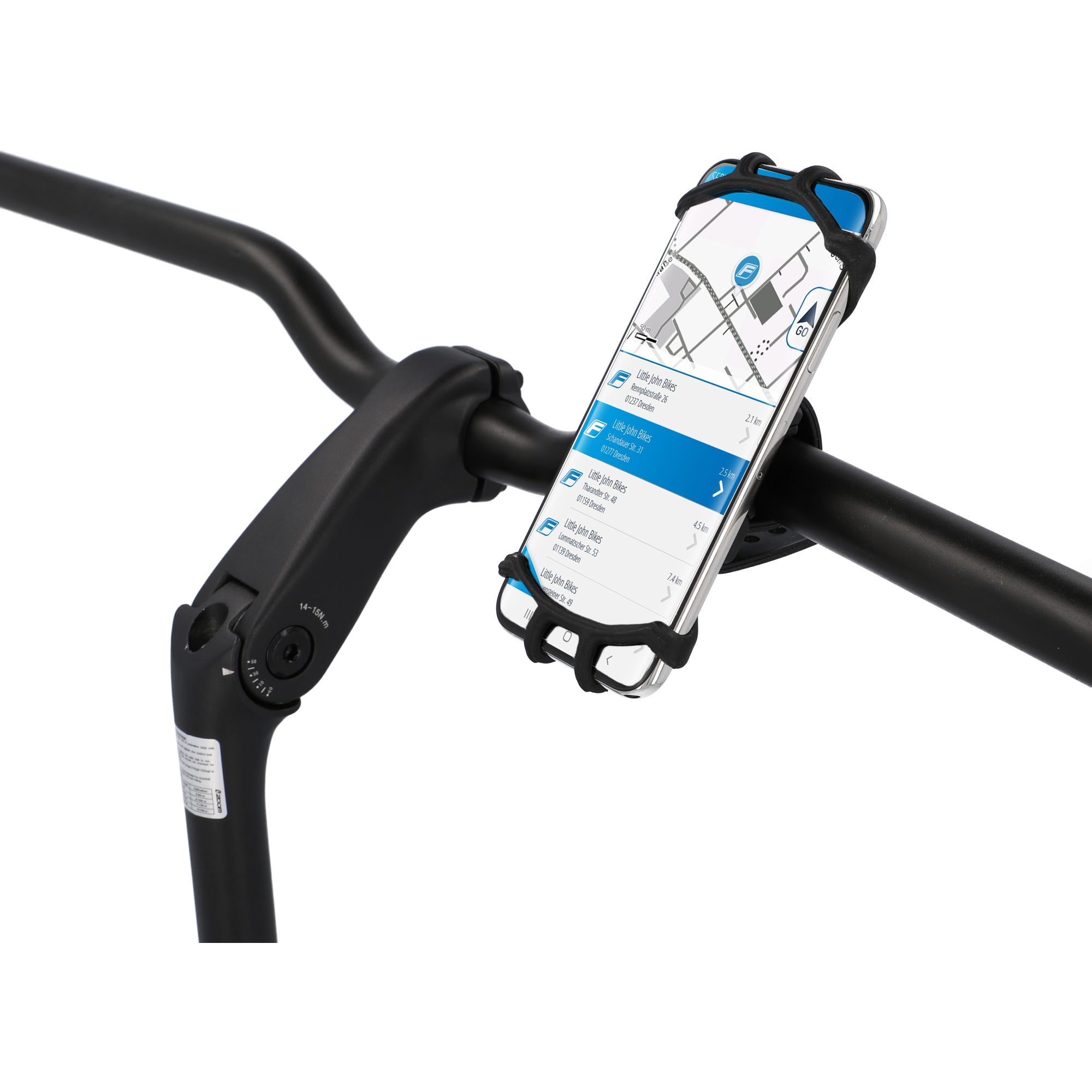 Fahrrad-Smartphonehalter Silikon schwarz 360° drehbar + product picture