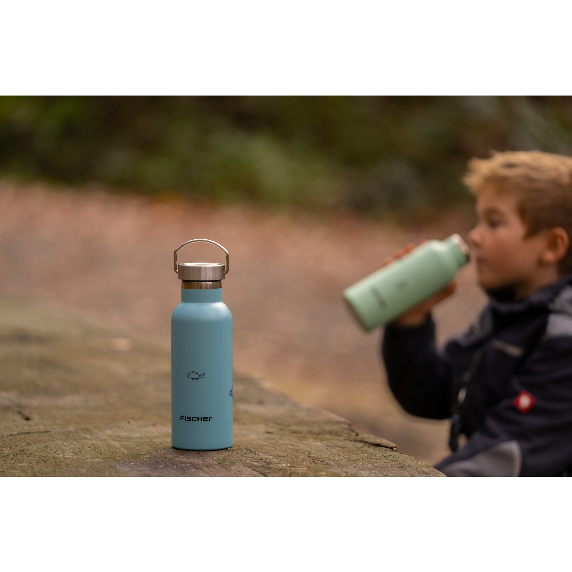 Trinkflasche für Kinder Edelstahl blau 500 ml + product picture