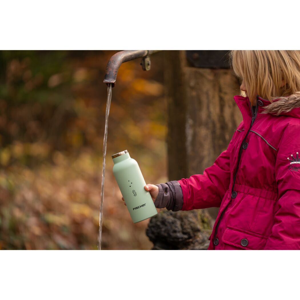 Trinkflasche für Kinder Edelstahl grün 500 ml
