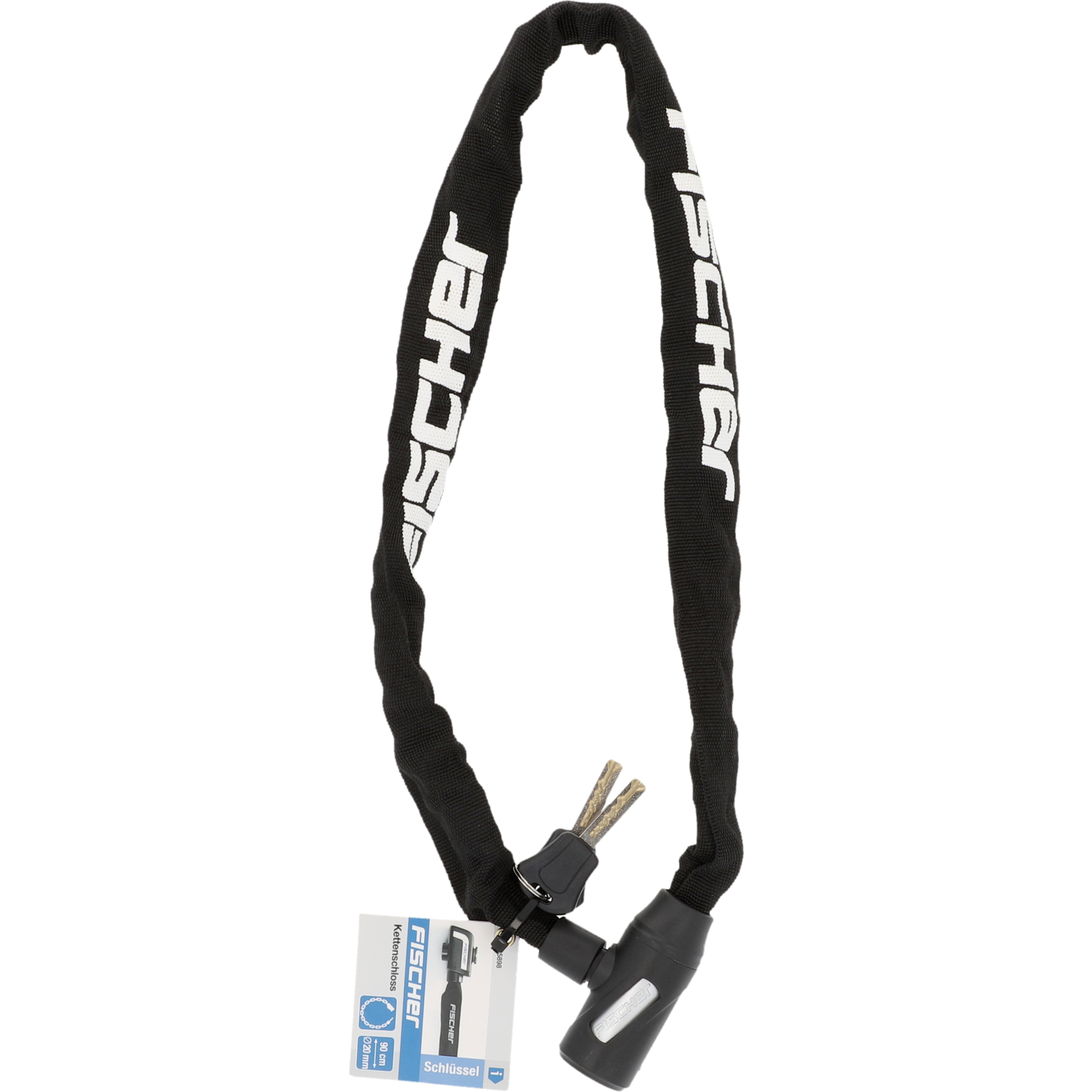 Kettenschloss schwarz Ø 2 x 90 cm