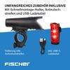 LED-Beleuchtungsset mit Front- und Rücklicht, USB-C-Kabel.