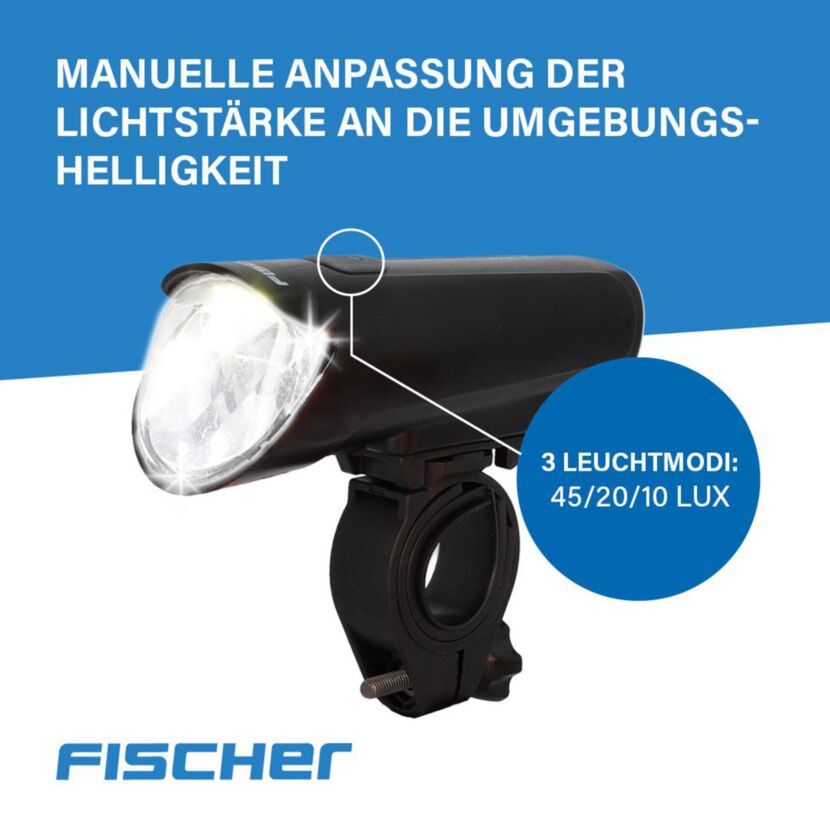 LED-Beleuchtungsset Akku 45 Lux mit USB-C und Halterung