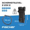 Schwarzes Faltschloss FN110/8 mit Zahlencode, Länge 110 cm.