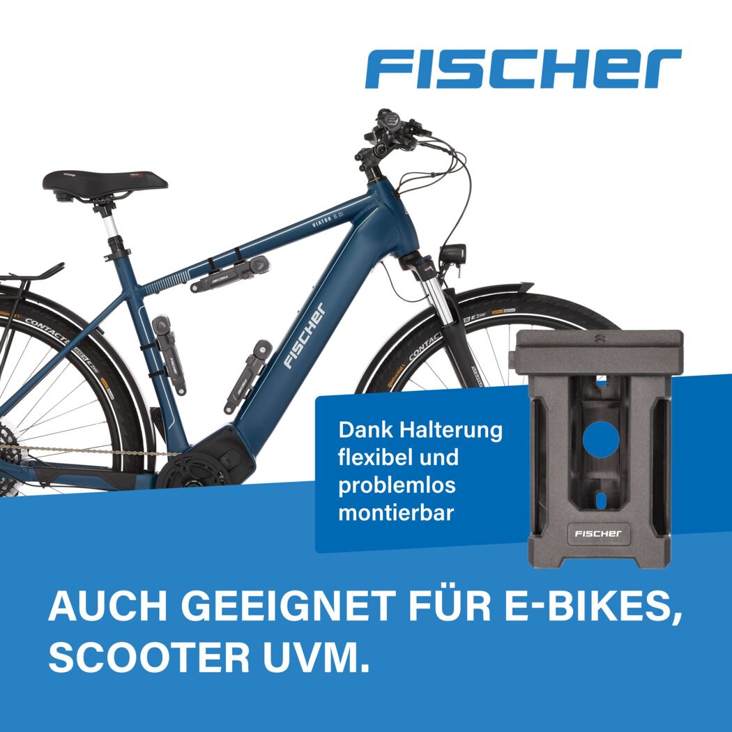 Faltschloss mit Halterung an einem Fischer E-Bike.