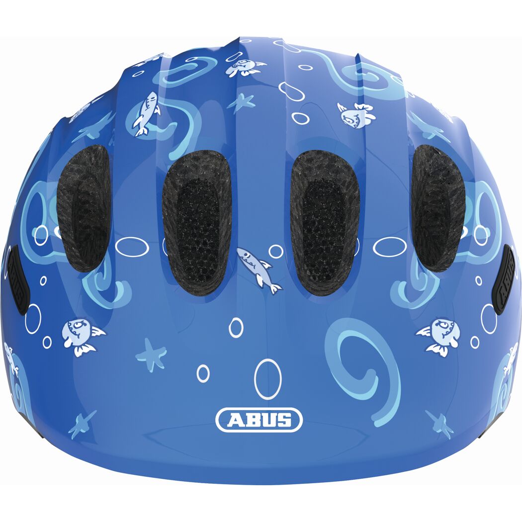 Blauer Fahrradhelm mit Fisch-Motiv